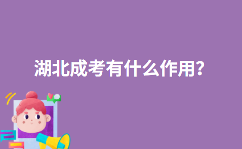 湖北成考有什么作用？